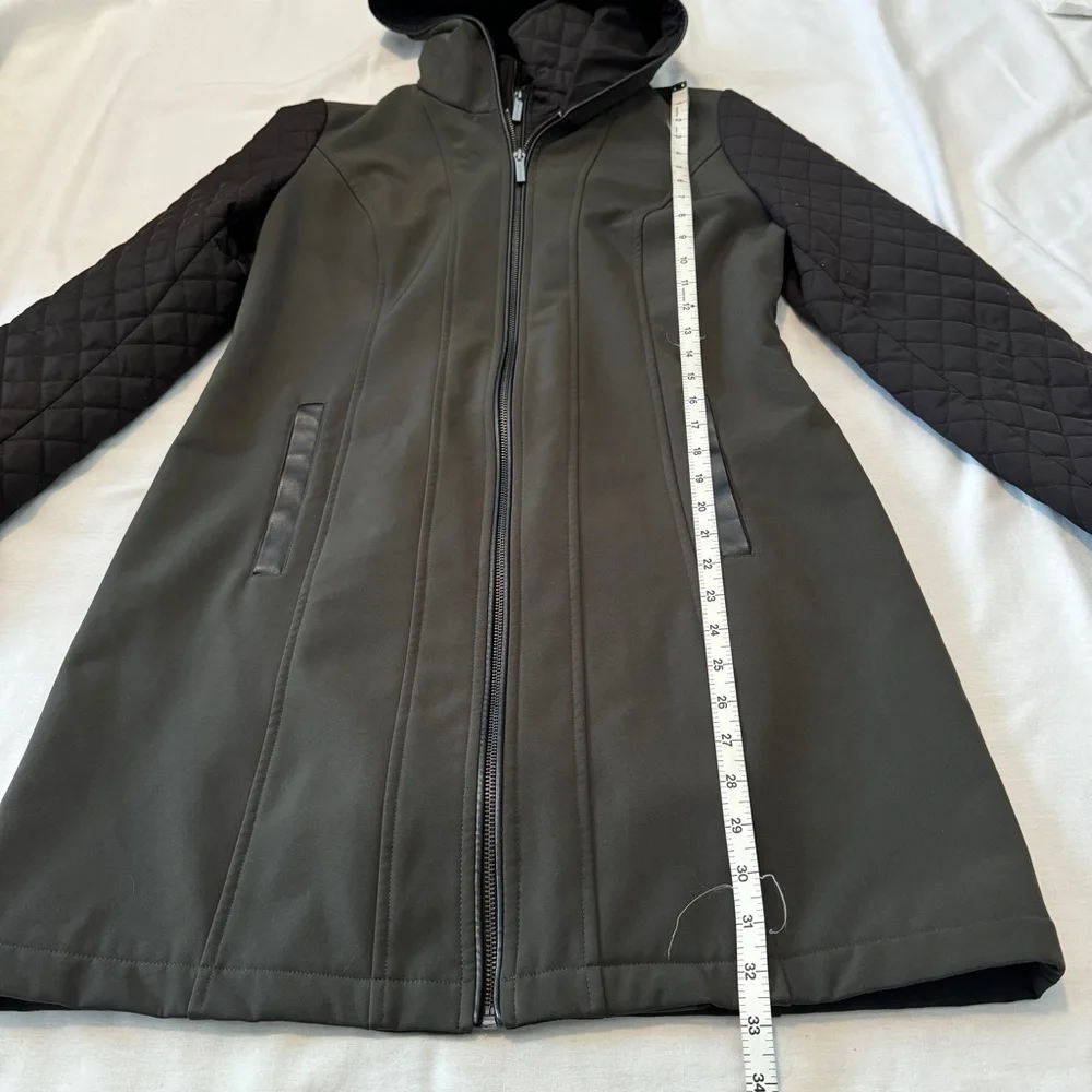 Michael Michael Kors XS Black Mixed Media Soft Shell Trench Coat Jacket